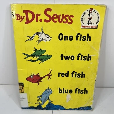 1987  "One Fish Two Fish Red Fish Blue " by DR. SEUSS PB  book With Cassette! - Image 1 of 4