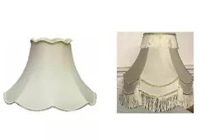 "NEU CREMESCHIRMLAMPE QUASTE LAMPENSCHIRM GRÖSSE: 18""/16""/14""/12""/10" - Bild 1 von 15