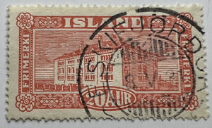 1925 ICELAND 20 EYRIR STAMP #146 WITH ESKIFJORDUR SON SOTN BULLSEYE CANCEL