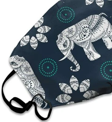 Comfortable Printed mask,Greeting Beautiful Card With Elephant. Frame Of Animal, - Image 1 of 4