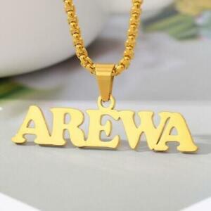 Amaxer Large Pendant Nameplate Custom Name Necklace Bold Chain Men Gift Jewelry