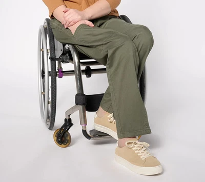 Denim & Co. Adaptive EasyWear Twill Pant Wheelchair Fit-Drk Olive-Medium A635941 - Imagem 1 de 2