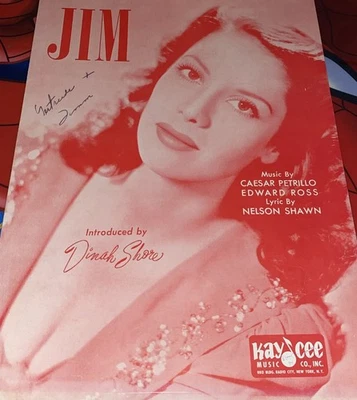Partituras JIM presentadas por Dinah Shore de colección buen estado Foto 1 de 4