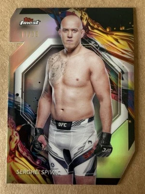 2024 Topps Finest UFC Serghei Spivac Refractor Die Cut SSP /35 - Image 1 of 2