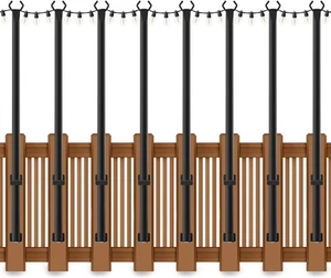 Confezione da 8 Pali Luce Stringa, 5 Ft Stringa Pali Luce per Esterno con Fissaggio Cl... - Foto 1 di 7