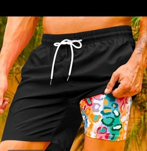 Men's Swim Trunks with Compression Liner Quick Dry Swim Board Shorts ! - Picture 1 of 6
