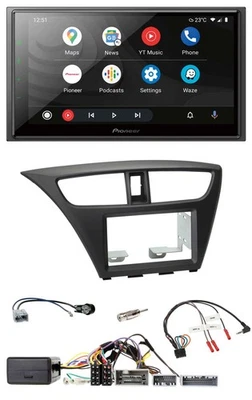 Pioneer USB 2DIN DAB Lenkrad Bluetooth Autoradio für Honda Civic ab 12 schwarz - Bild 1 von 4