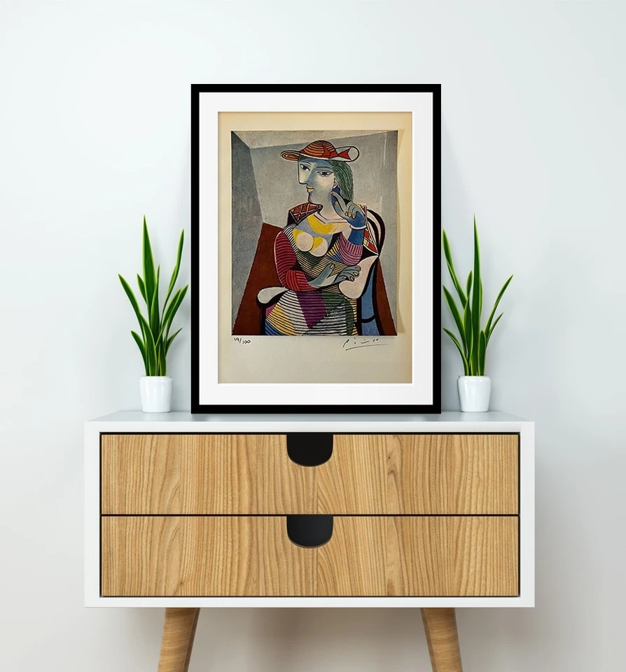 Pablo Picasso 原版手工签名平版画带真品证明和 3,500 美元评估 — 第 1/4 张图片