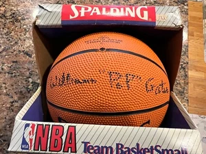 William POP Gates firmato due volte su 2 pannelli mini Spalding basket HOF auto - Foto 1 di 3