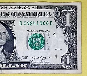 September 24 1968 Birthday Note 09241968 Fancy Serial Number One Dollar Bill FW - Picture 1 of 7