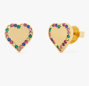 Neu mit Etikett Kate Spade Take Heart Ohrstecker KG091 Gold Multi - Bild 1 von 4