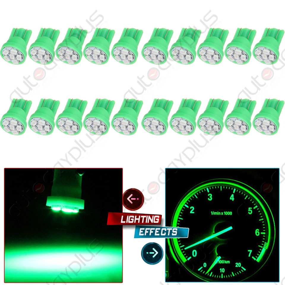 50pcs Super Green T10 194 Wedge 6SMD LED License Plate Instrument Cluster Light - Изображение 1 из 4