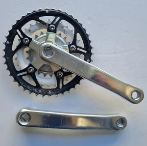 Cyclone Cpi CP-12 Kettensatz Kurbelgarnitur Kurbel 44/32/22 Ringe 175mm Arme silber retro - Bild 1 von 24