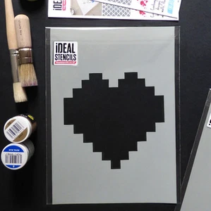 Pixel Corazón San Valentín Plantilla Manualidades Decoración Pintura Superficie - Imagen 1 de 6