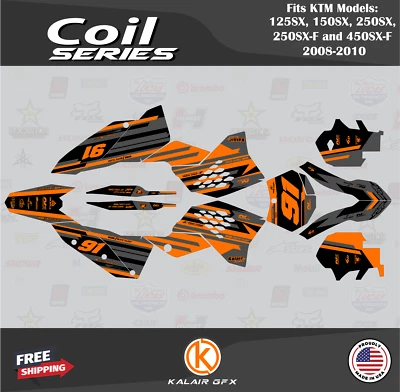 Kit de gráficos para bobina KTM 250SX-F y 450SX-F (2008-2010) - CAMBIO NARANJA Foto 1 de 4