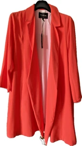 RIVER ISLAND PLUS ORANGE SOFT SUMMER WEDDING BLAZER JACKET Sz 18 NWT - Picture 1 of 3
