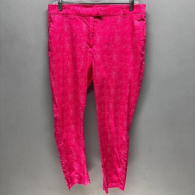 Pantalones ajustados de tiro medio para mujer H&M rosa y blanco talla 8 elásticos 32W 26L Foto 1 de 4