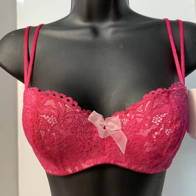 Sujetador B.Tempt'd by Wacoal para mujer Ciao Bella Balconette, rojo persa, 34C etiquetas nuevas Foto 1 de 4