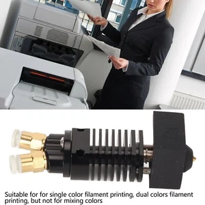 Metal Hotend Extruder Head 0.4mm Brass Nozzle Stable Fast Switch 2 in 1 Out - Zdjęcie 1 z 12