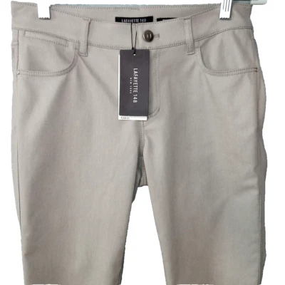 Pantalones Lafayette 148 NY Mercer para mujer 0 XS grises elásticos ajustados al tobillo NUEVO Foto 1 de 4