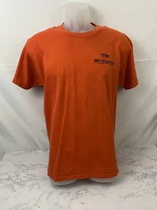 Port and Company Short Sleeve Shirt Size L Team Halloween Staff Orange Tee S - Picture 1 of 4