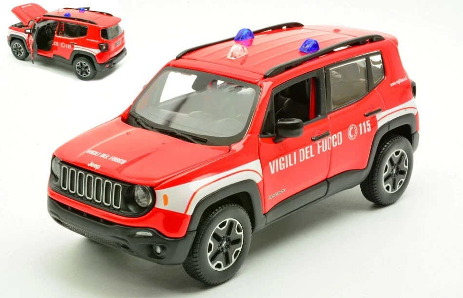 Modellino auto scala 1:24 JEEP RENEGADE VIGILI DEL FUOCO pompieri modellismo - Immagine 1 di 1