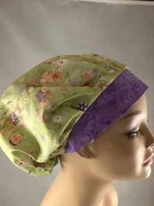 Bouffant Peeling Mütze Kaninchen Blumen OP Kappe CNOR CHEF CRNA MD CORT - Bild 1 von 5