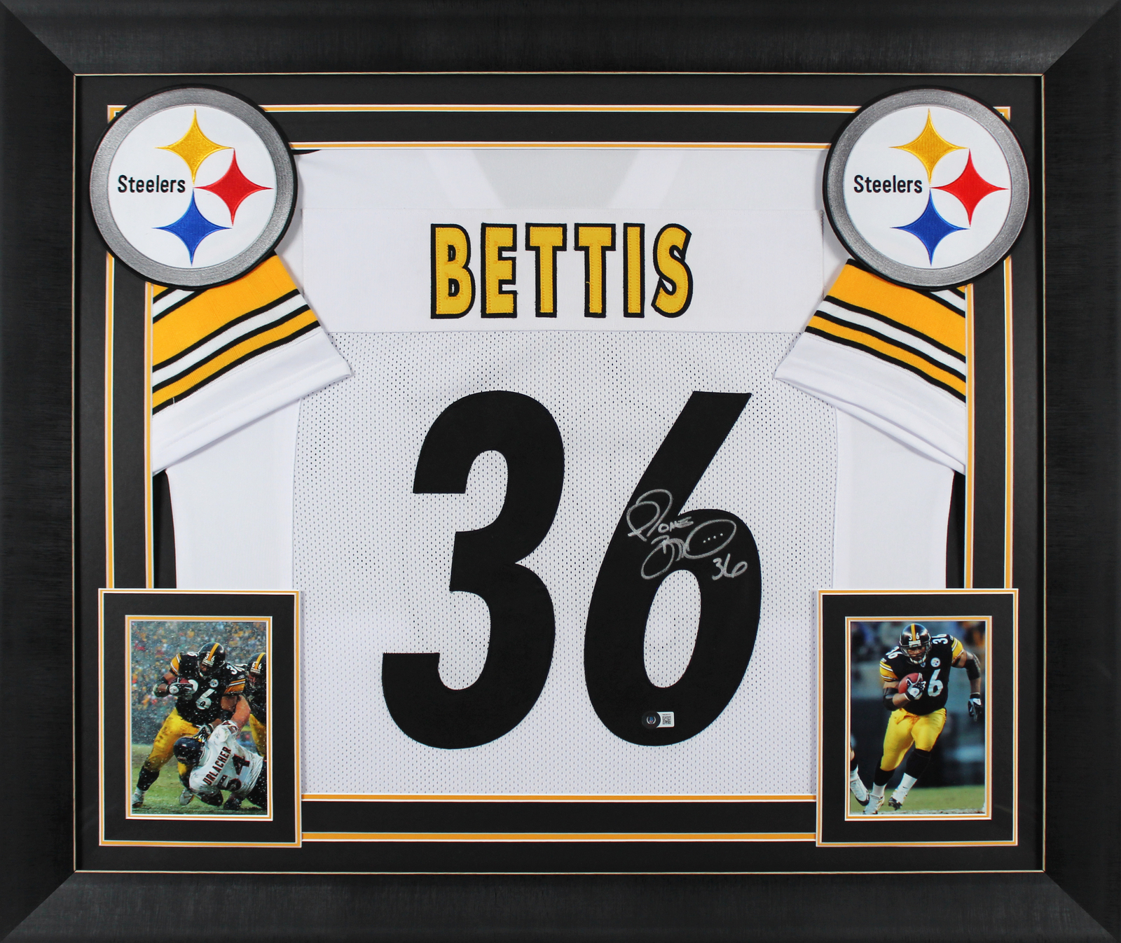 Jerome Bettis Autographed Signed Authentic White Pro Style Framed Jersey Beckett Witnessed 