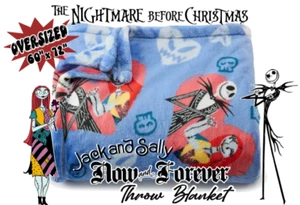 NEW Disney Nightmare before Christmas Throw BLANKET Jack & Sally Skellington - Picture 1 of 2