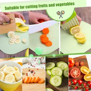 9 Pcs Wooden Kids Kitchen Cutter Set Include 4 Toddler Safe Cutters 1 GQ - Picture 1 of 12