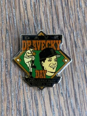 Dave Dravecky Day Candlestick Park October 5 1991 Official Commemorative Pin - Image 1 of 4
