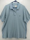 American Eagle Men's Polo Shirt 2X Blue Striped Short Sleeve Rugby Top