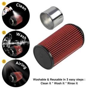 4" 102mm Inlet Cold Air Intake Cone Replacement Dry Air Filter 9-1/4'' Tall - Picture 1 of 9