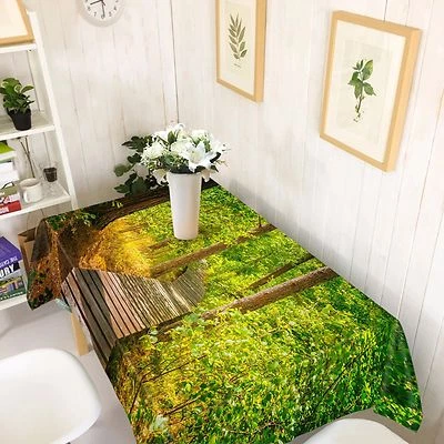 3D Bridge 5 Tablecloth Table Cover Cloth Birthday Party AJ WALLPAPER UK Lemon - Image 1 of 4