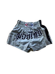 Fairtex Gray / Black Boxing Muay Thai Shorts Size Large