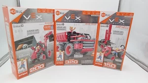 3 HEX BUG VEX ROBOTICS NEW IN BOX-DUMP TRUCK-FORK LIFT &FUEL TRUCK-BACKHOE - Picture 1 of 3