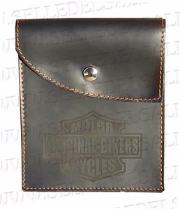 Portadocumenti porta libretto pelle incisione motorcyles original bikers arancio - Picture 1 of 1