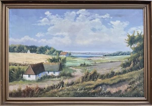 Einar Bøgh Jessen 1907 - 1977 Amplio paisaje de verano Dinamarca pintura al óleo - Imagen 1 de 16