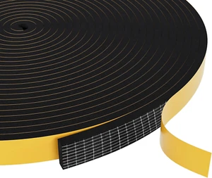 Weather Stripping Door Seal Strip,Black Weatherproof Foam Tape Insulation for Sl - Picture 1 of 12