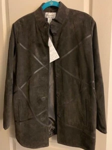 Linea by Designer Louis Dell'Olio Suede/ Leather Jacket Barn Tour Size 10-12 NWT - Picture 1 of 8