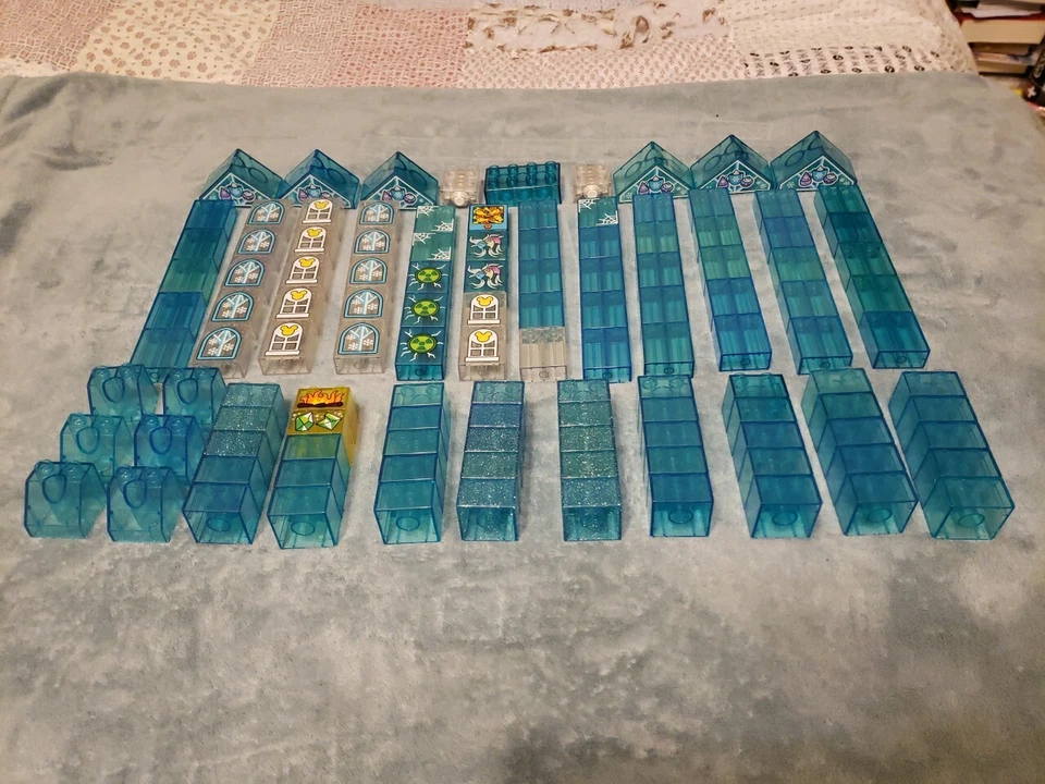 Lego Duplo  Translucent Bricks 120 Blocks  Blue Clear Yellow  Angle Water Ice - Image 1 of 4