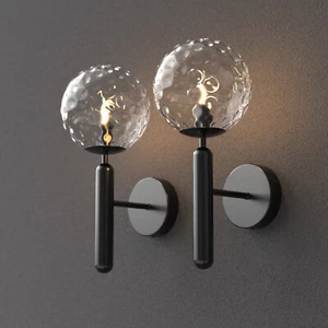 2X Modern Bedside Wall Lamp G9 Wall Light Living Room Glass Shade Black - Picture 1 of 5