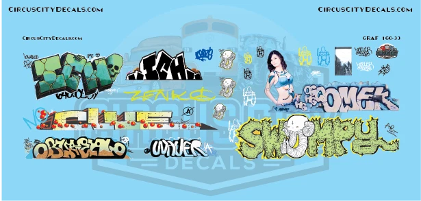 Juego de calcomanías Railroad Graffiti escala N Foto 1 de 1