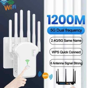 Wifi Range Internet Extender 1200Mbps 5G Wireless Repeater Signal Booster Router - Picture 1 of 12