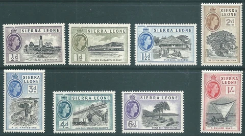 SIERRA LEONE 1956 QE2 mint short set to 1 Cover