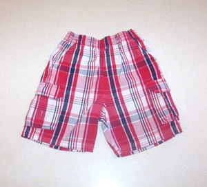 Toddler Boy's Faded Glory Red White & Blue Plaid Cotton Shorts 3T - Picture 1 of 2