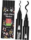 Fabric Markers - Dual-Tip Fabric Markers Permanent for Clothes - Non 1 Black