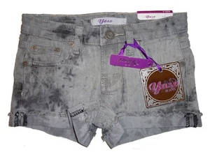 NWT GREAT $20.00 US SZ 8 GIRL'S DENIM YASO GREY STRETCH SHORTS ADORABLE NEW!! - Picture 1 of 6