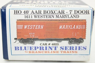 Branchline HO WM Western Maryland 1953 Repaint 40' AAR 7' Door Box Car Kit NIB - Image 1 of 4