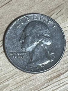 1962 Washington Quarter 90% silver - Picture 1 of 2